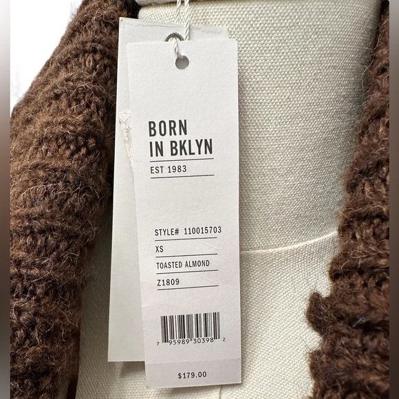 525 AMERICAN Sweater Coat Belt Brown Toasted Almond Knit Women Size XS $179 MSRP - Picture 8 of 11